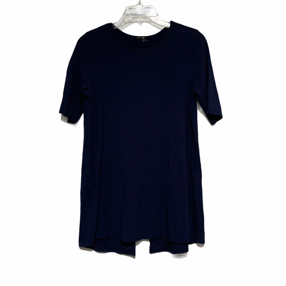 Bylyse Layered Back Tunic in Navy PS NWT